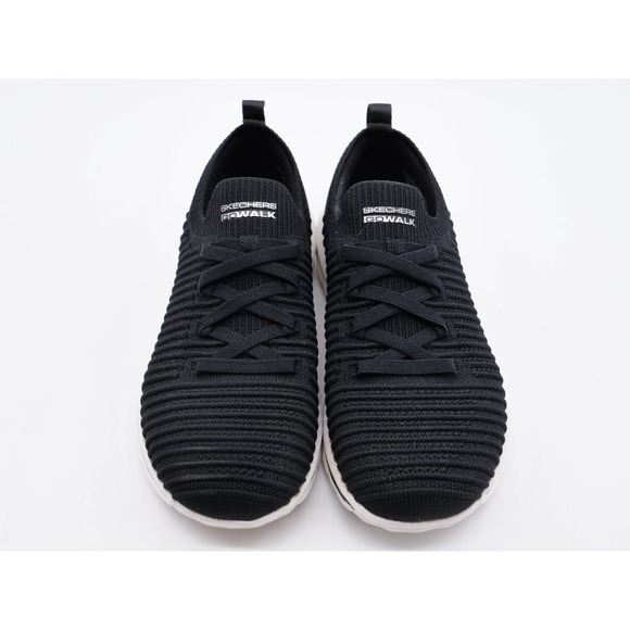 Skechers Sneakers Womens 5 Ultra Flex Black Stretch Knit Slip On Washable Shoes - Picture 6 of 10